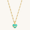 Sincere Love - Evil Eye Diamond Heart Charm Necklace