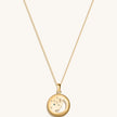 Celestial Impression - White Enamel Moon & Stars Necklace