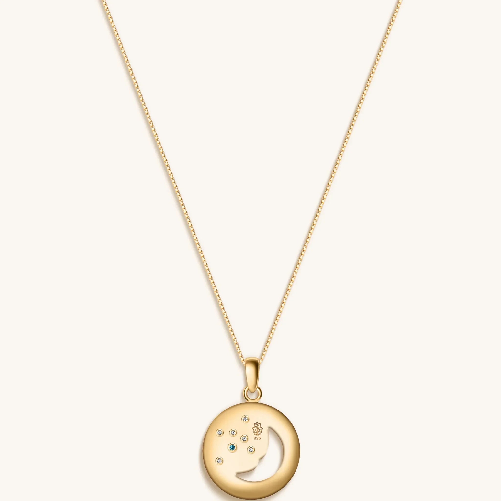 Celestial Impression - White Enamel Moon & Stars Necklace