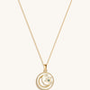 Celestial Impression - White Enamel Moon & Stars Necklace