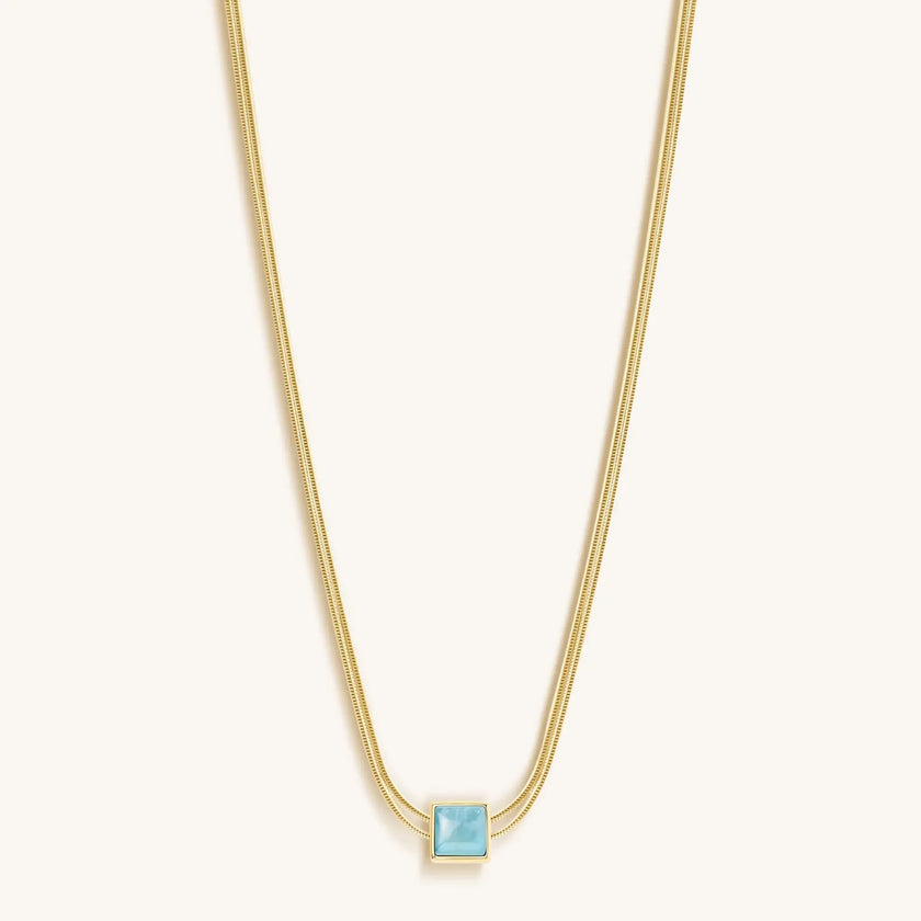 Nurture & Thrive - Aquamarine Evil Eye March Birthstone Necklace