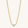 Nurture & Thrive - Aquamarine Evil Eye March Birthstone Necklace