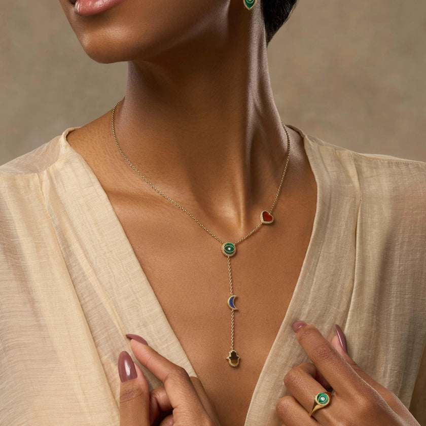 Celestial Wisdom Multi-Symbol & Multi-Gemstone Necklace