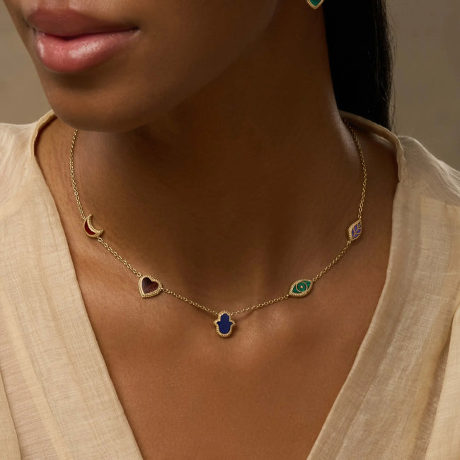 Sublime Beauty Multi-Symbol & Multi-Gemstone Necklace