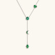 Celestial Guidance Malachite Multi-Symbol Silver Necklace