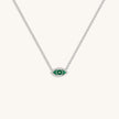 Enduring Peace Evil Eye Malachite Silver Necklace