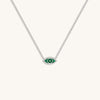 Enduring Peace Evil Eye Malachite Silver Necklace
