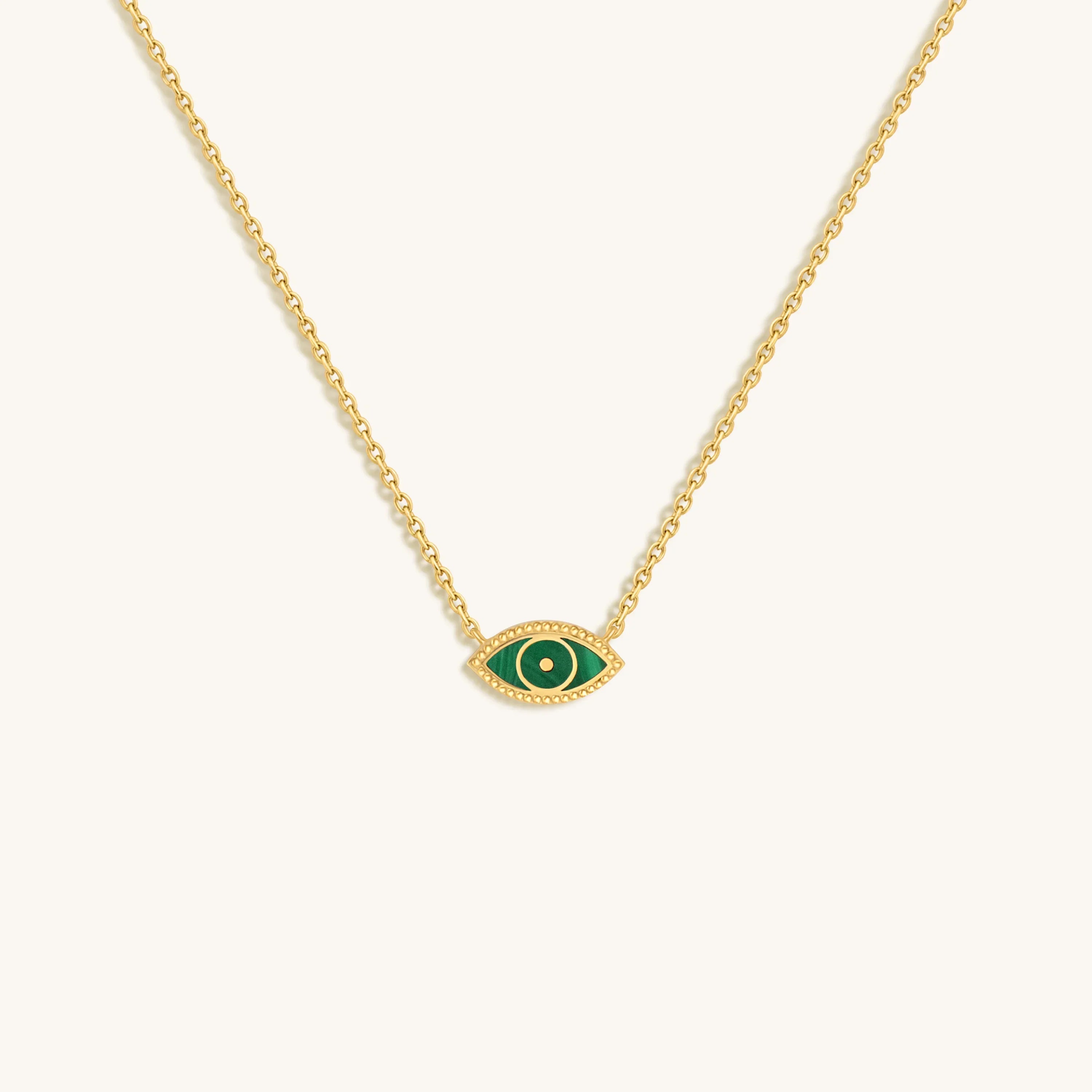Future Visions Evil Eye Malachite Gold Necklace