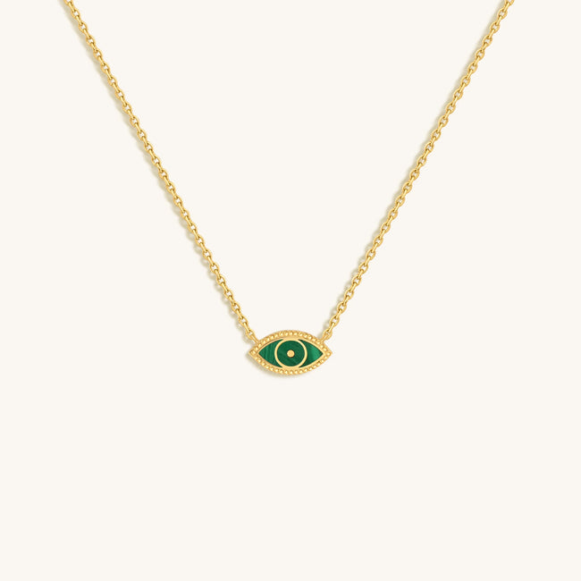Future Visions Evil Eye Malachite Gold Necklace