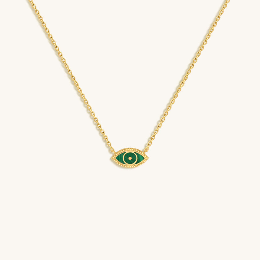 Future Visions Evil Eye Malachite Gold Necklace