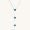 Heart’s Serenity Lab Blue Opal Multi-Symbol Silver Necklace
