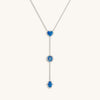 Heart’s Serenity Lab Blue Opal Multi-Symbol Silver Necklace