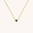 Confident Soul Lab Blue Opal Heart Gold Necklace