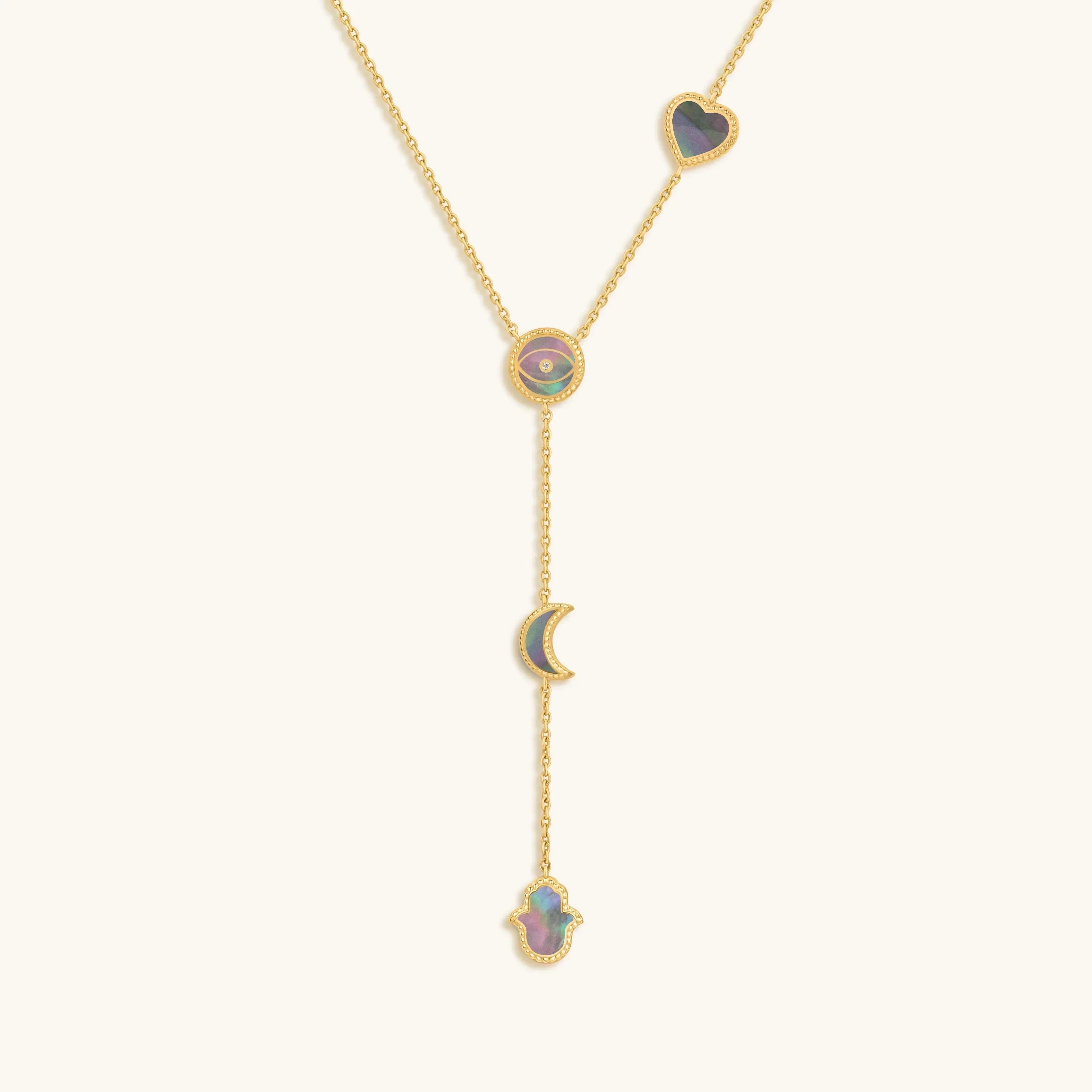 Patient Mind Multi-Symbol Mother of Pearl Necklace