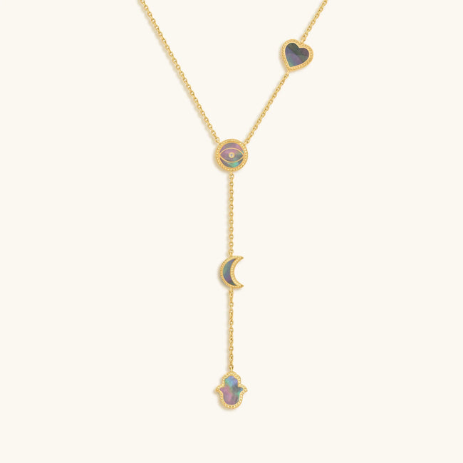 Patient Mind Multi-Symbol Mother of Pearl Necklace