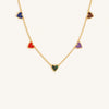 Love’s Melody Multi-Stone Gold Heart Necklace