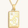 Intelligent Expression - White Enamel Aquarius Card Necklace