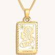 Playful Mind - White Enamel Gemini Card Necklace