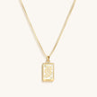 Playful Mind - White Enamel Gemini Card Necklace