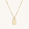 Playful Mind - White Enamel Gemini Card Necklace