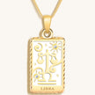 Charming Grace - White Enamel Libra Card Necklace