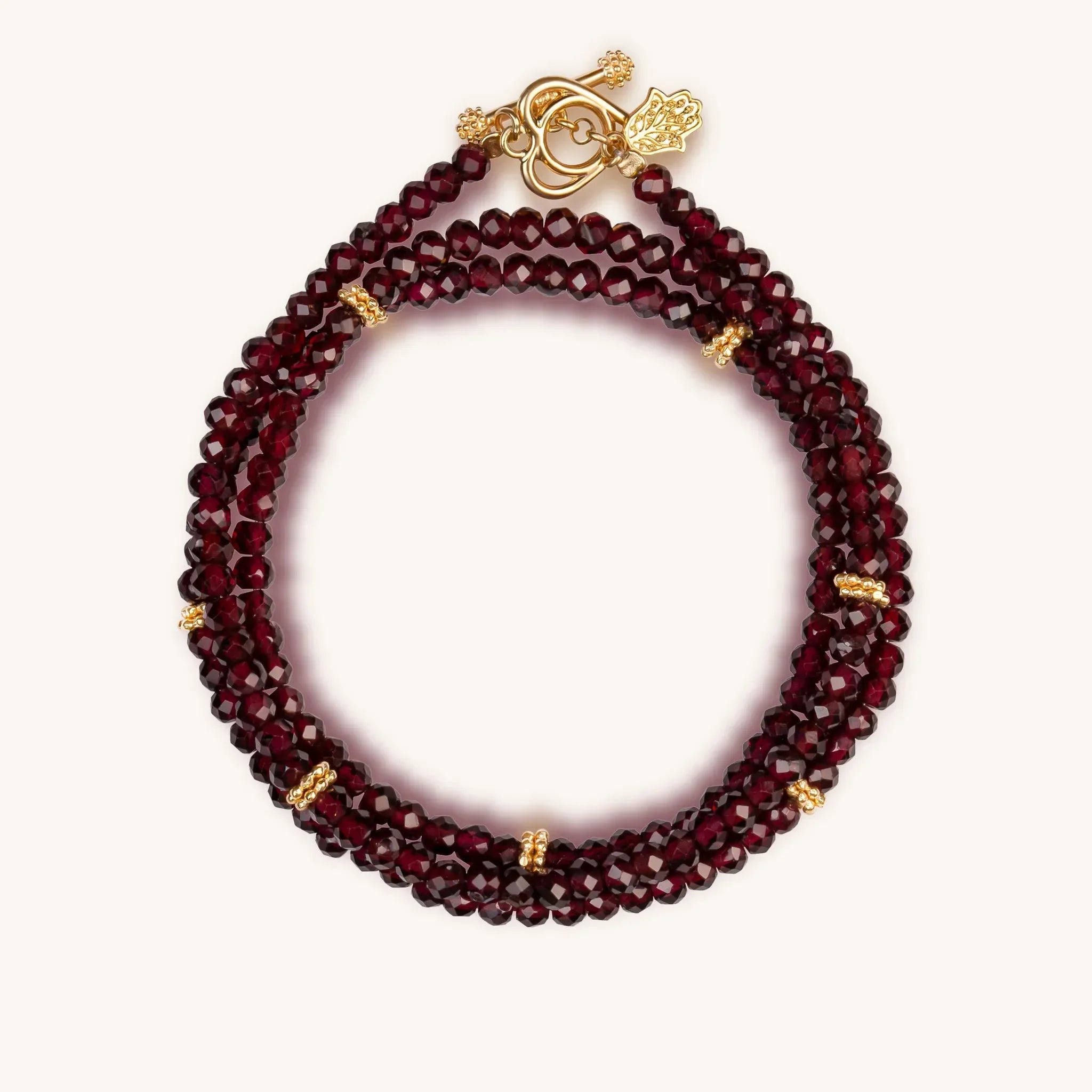 Spirit of Love Garnet Stone Wrap Bracelet