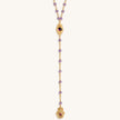 Peace of Spirit - Amethyst Evil Eye Hamsa Lariat Necklace