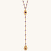 Peace of Spirit - Amethyst Evil Eye Hamsa Lariat Necklace
