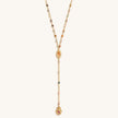 Benevolent Spirit - Tourmaline Evil Eye Hamsa Lariat Necklace