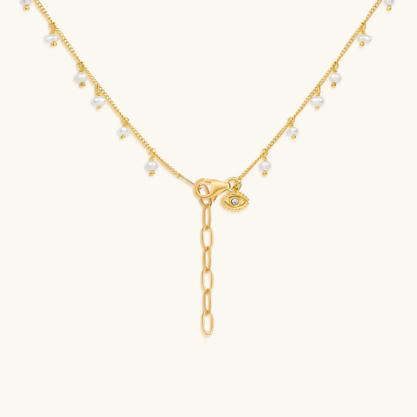 Timeless Love Heart Pearl Lariat Necklace