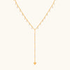Timeless Love Heart Pearl Lariat Necklace
