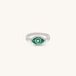Clear Ambitions Malachite Evil Eye Ring