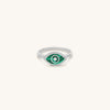 Clear Ambitions Malachite Evil Eye Ring