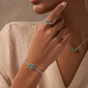 Constant Guardian Evil Eye Malachite Silver Bracelet
