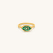Kaleidoscope Soul Evil Eye Malachite Gold Ring