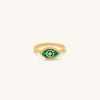 Kaleidoscope Soul Evil Eye Malachite Gold Ring