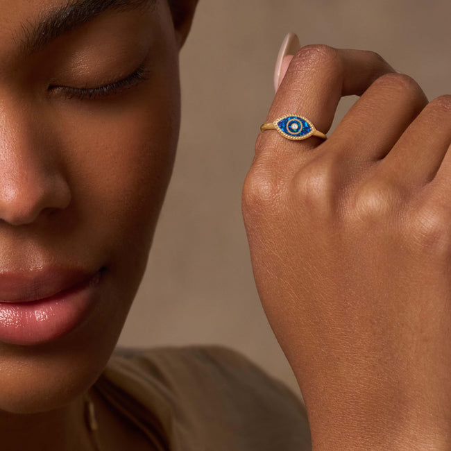 Prophetic Soul Lab Blue Opal Evil Eye Ring