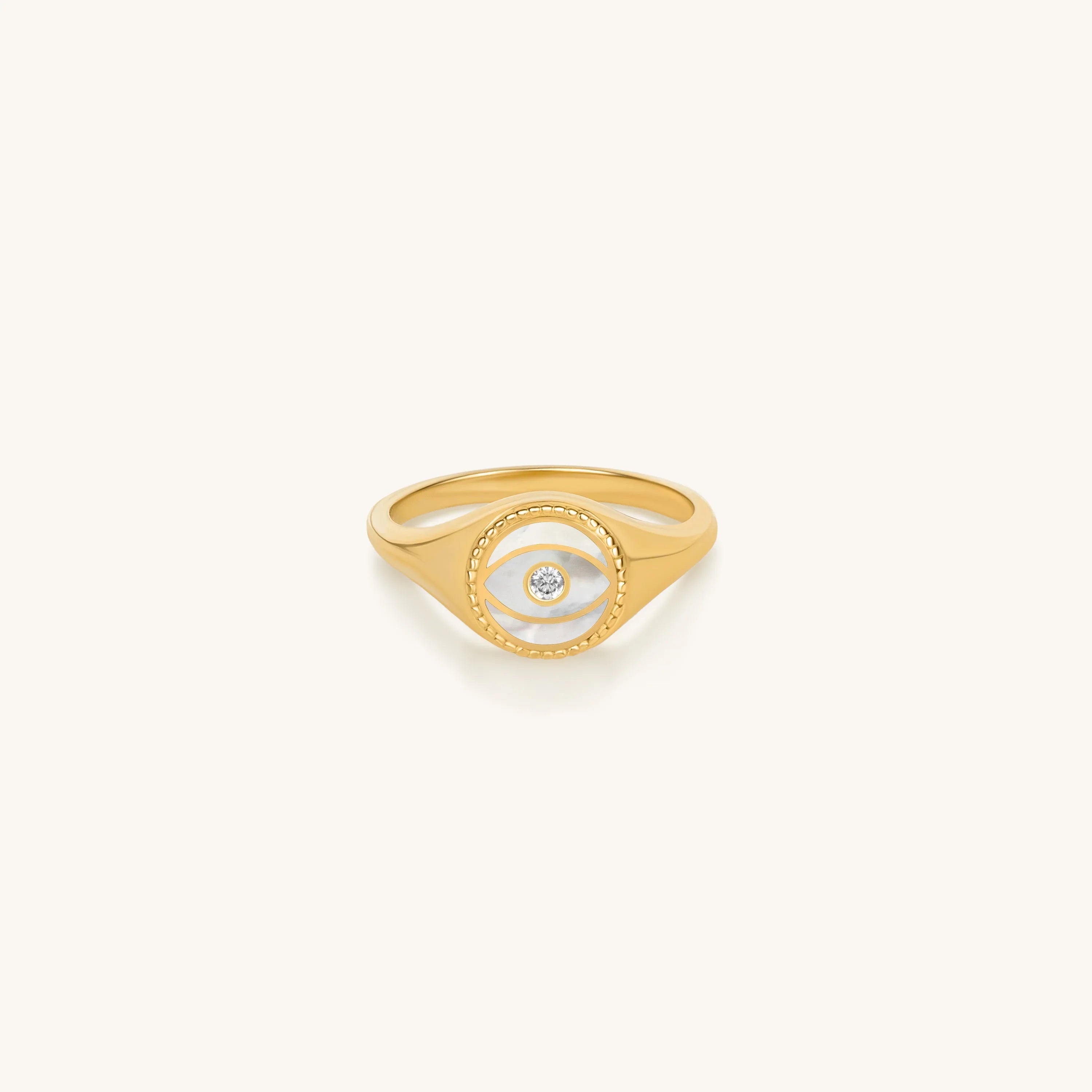 Success Enhancer Evil Eye Mother of Pearl Ring