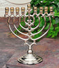 Nickle Brass Menorah - Tree Design
