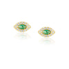 Alma Emerald Evil Eye Studs