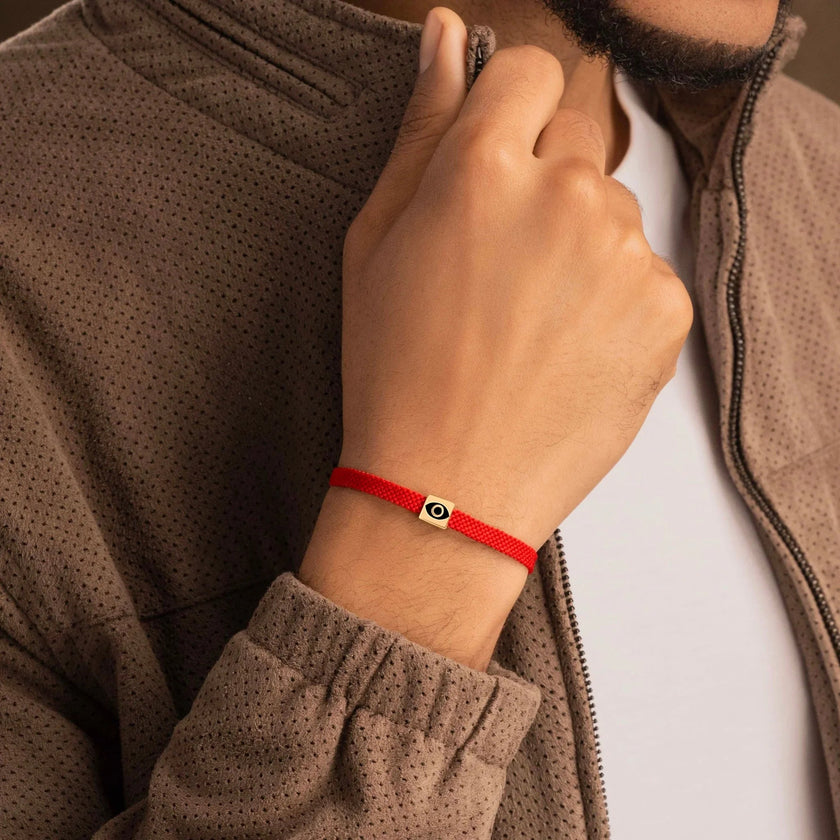 Ethereal Insight Men's Evil Eye Red String Bracelet