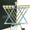 Matashi Hand Painted Blue Enamel Menorah