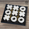 Marble Tic Tac Toe Game: Black & White