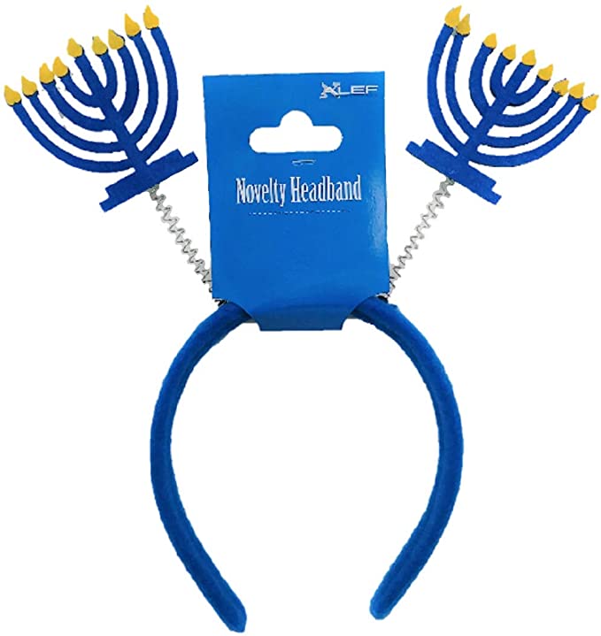 Springy Headband with Felt Menorah