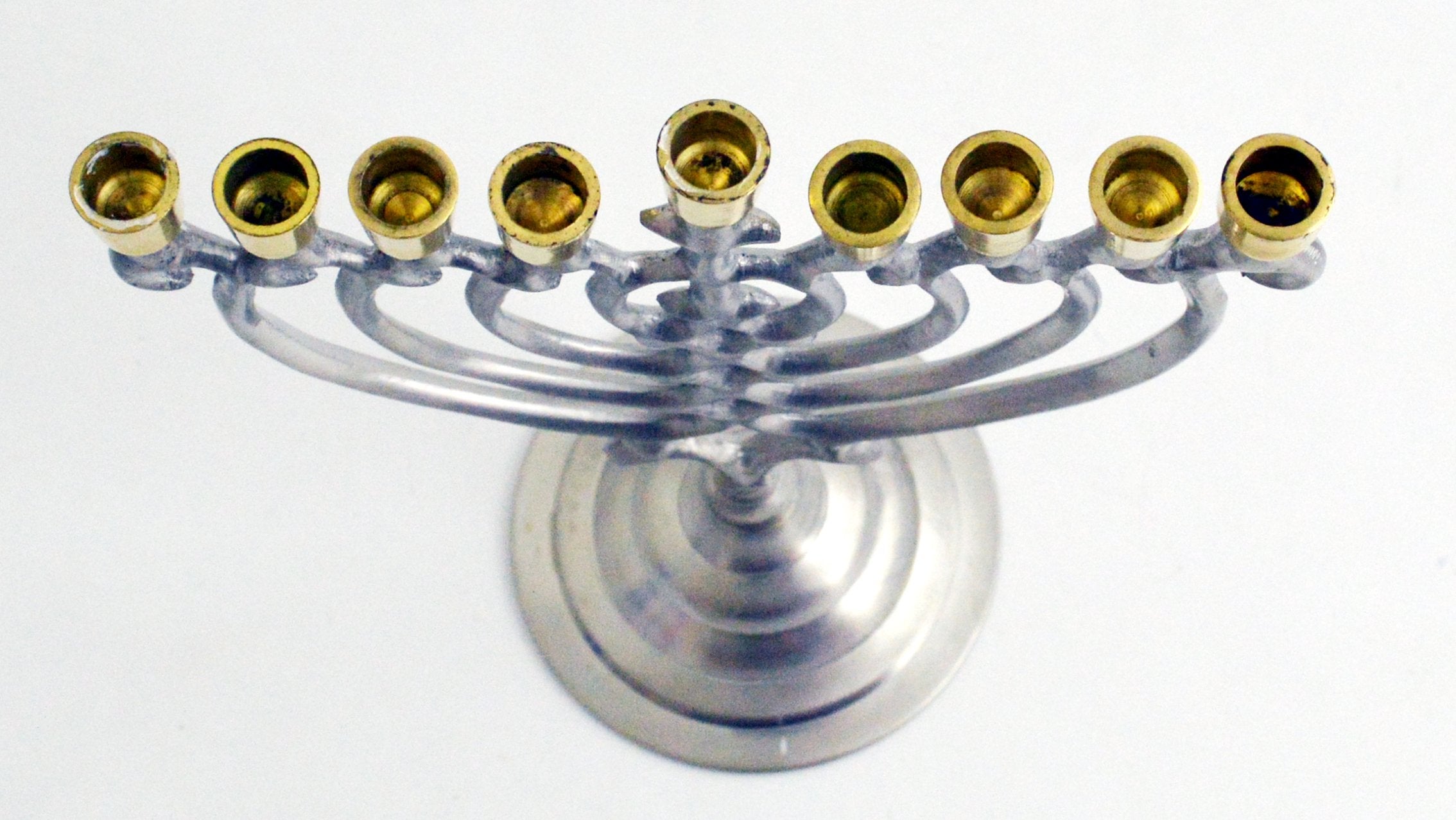 Nickle Brass Menorah - Tree Design