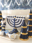 Shimmering Stars Menorah with 22K Gold Accents and Optional Monogram