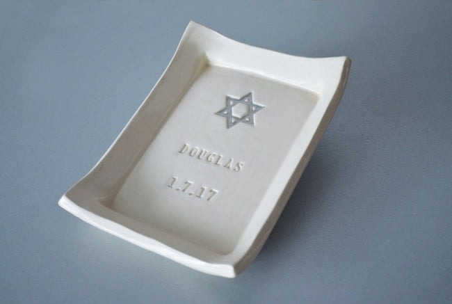 Bar Mitzvah or Bat Mitzvah Gift - Personalized Miniature Platter with Star of David
