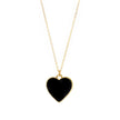 Black Enamel Heart Necklace