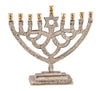 Ornate Nickel Finish Menorah