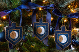 Mystic Moon Phases Dreidel Ornament Set